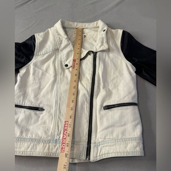 Rag & Bone denim and Leather Moto Jacket Natural Size S Women’s - Picture 7 of 16